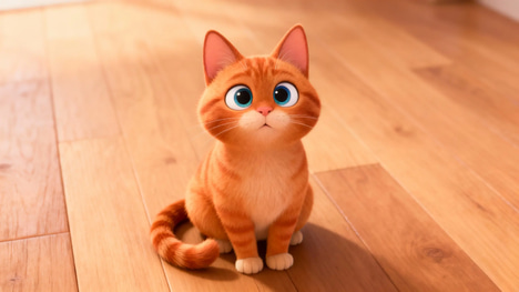 The cat in the frame performs ballet with realistic and fluid movements. by undefined